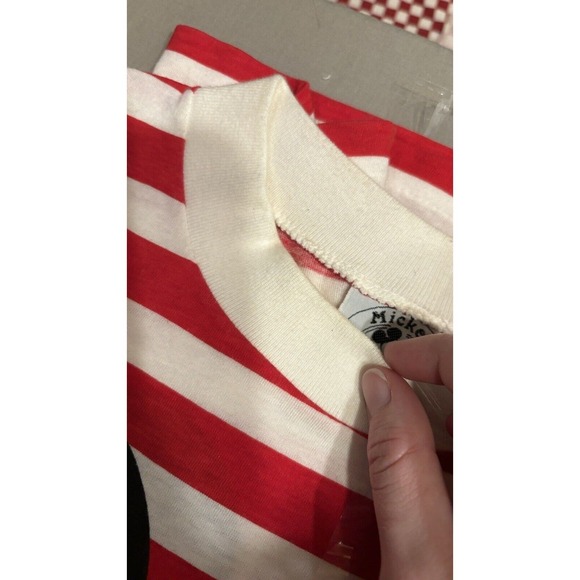 Vintage Mickey Mouse shirt All Over Print Pin striped 90s Disney & Co. shirt S - Picture 7 of 9